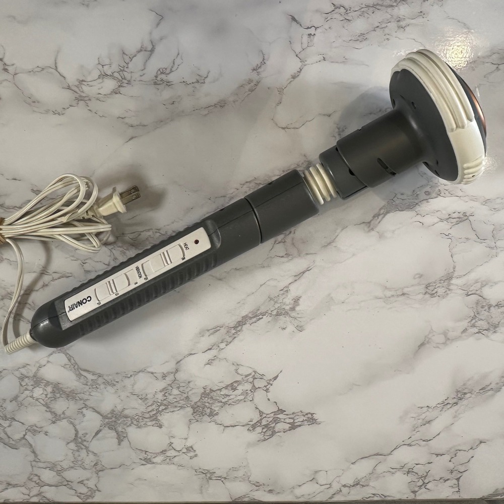 Conair Handheld Massager with Heat and Vibration Grey White 0306